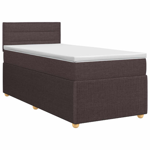 Pat boxspring cu saltea Maro închis 90 x 200 cm Țesătură - WALTI WALTI