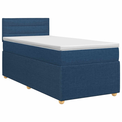 Pat boxspring cu saltea albastru 90 x 200 cm Țesătură - WALTI WALTI