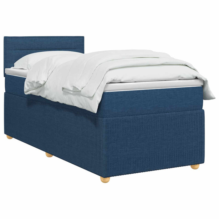 Pat boxspring cu saltea albastru 90 x 200 cm Țesătură WALTI