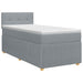 Pat boxspring cu saltea Gri deschis 100 x 200 cm Țesătură - WALTI WALTI