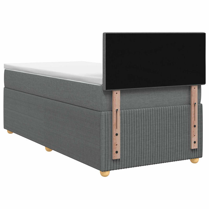 Pat boxspring cu saltea Gri închis 100 x 200 cm Țesătură WALTI