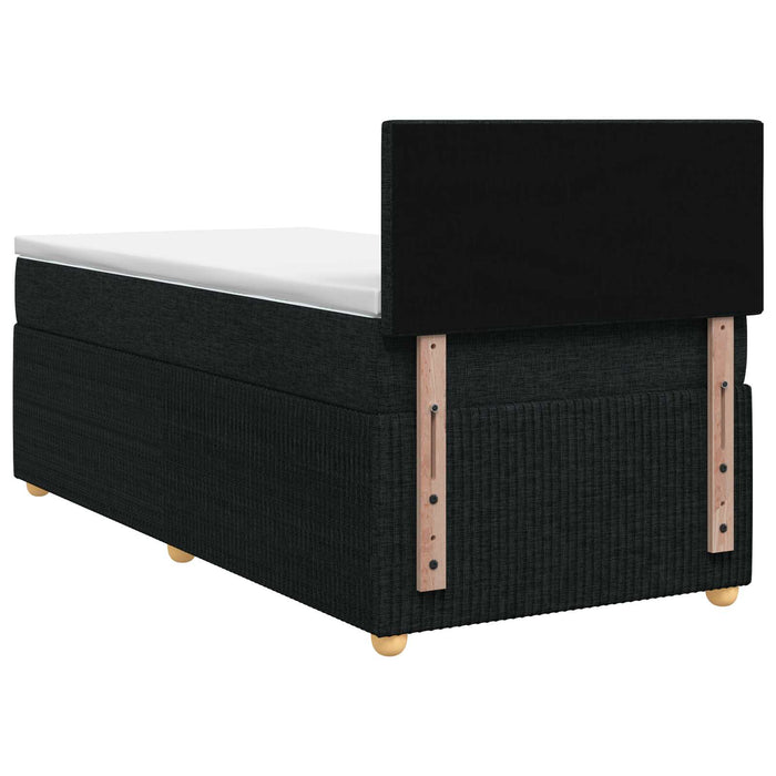 Pat boxspring cu saltea Negru 100 x 200 cm Țesătură WALTI