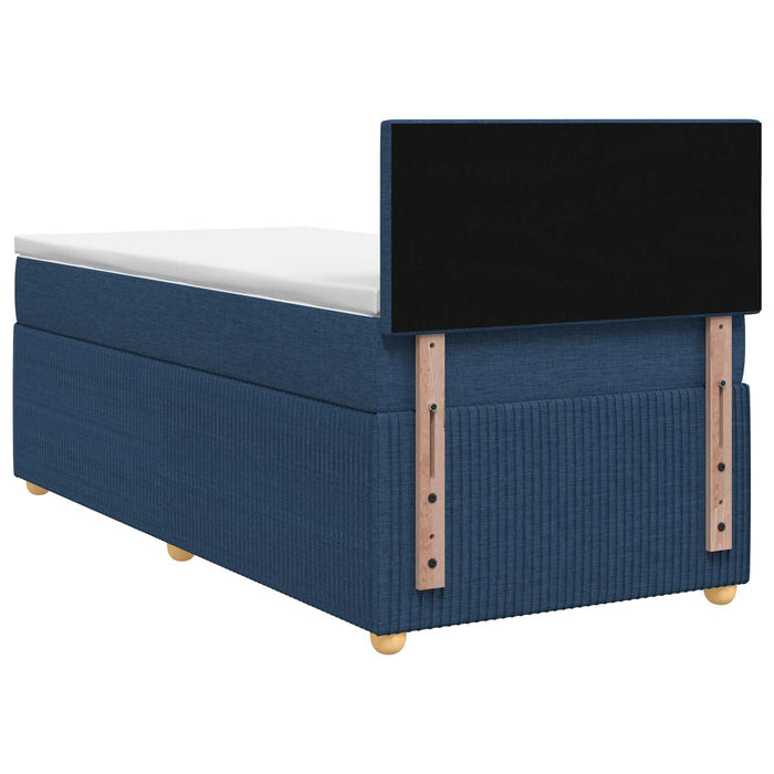 Pat boxspring cu saltea albastru 100 x 200 cm Țesătură WALTI