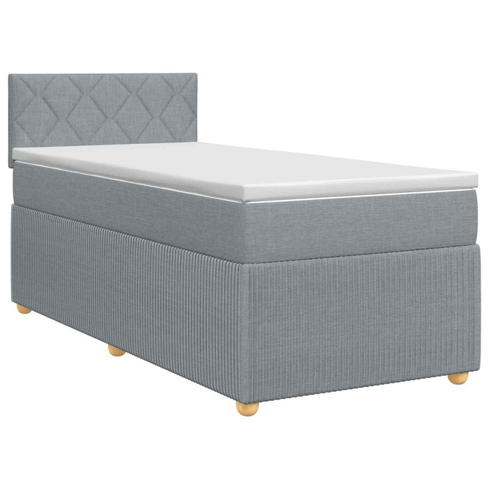 Pat boxspring cu saltea Gri deschis 100 x 200 cm Țesătură WALTI
