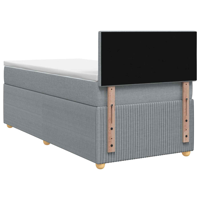 Pat boxspring cu saltea Gri deschis 100 x 200 cm Țesătură WALTI