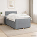 Pat boxspring cu saltea Gri deschis 120 x 190 cm Țesătură - WALTI WALTI