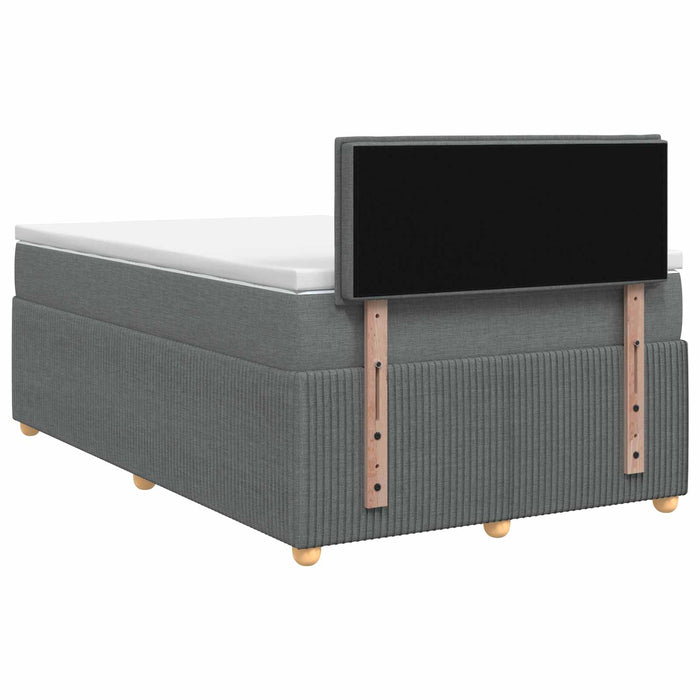 Pat boxspring cu saltea Gri închis 120 x 190 cm Țesătură - WALTI WALTI