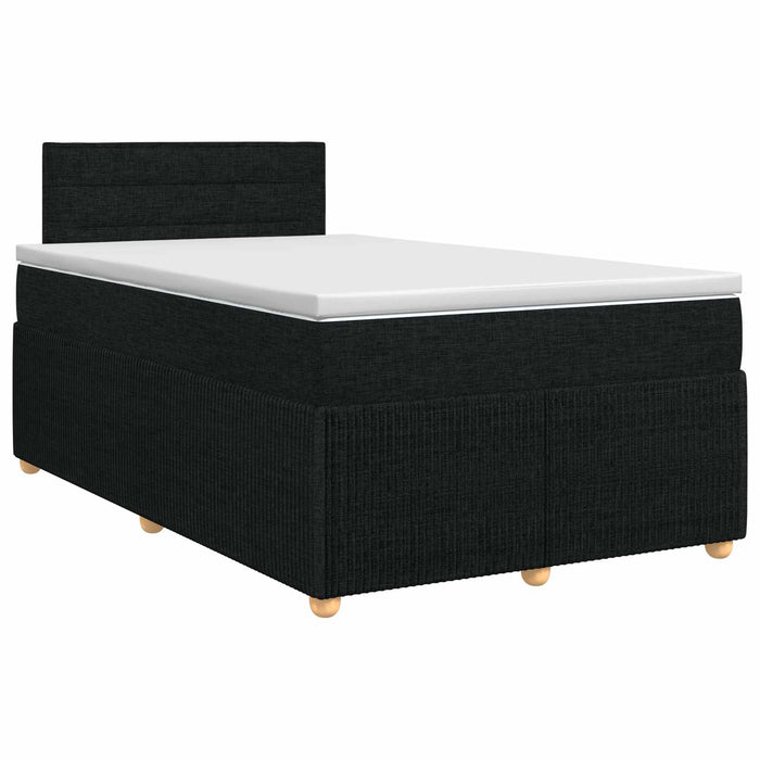 Pat boxspring cu saltea Negru 120 x 190 cm Țesătură - WALTI WALTI