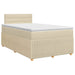 Pat boxspring cu saltea cu headboard Crem 120 x 190 cm Țesătură - WALTI WALTI