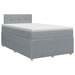 Pat boxspring cu saltea Gri deschis 120 x 190 cm Țesătură - WALTI WALTI