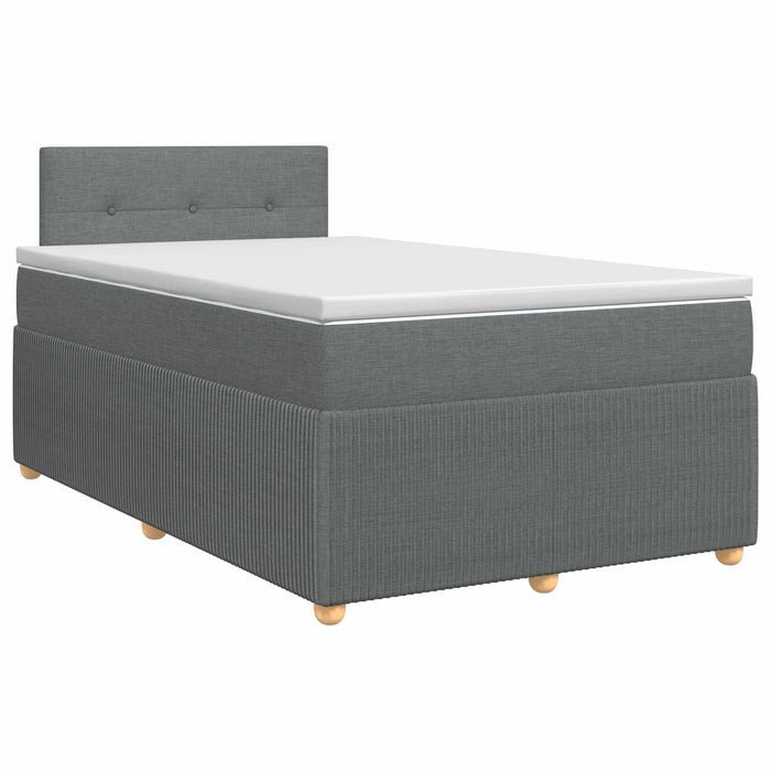 Pat boxspring cu saltea Gri închis 120 x 190 cm Țesătură WALTI