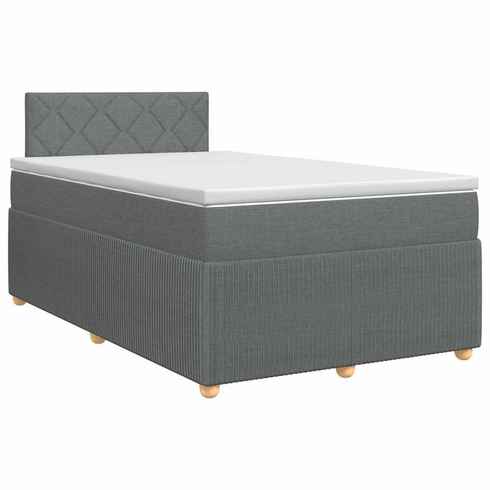 Pat boxspring cu saltea Gri închis 120 x 190 cm Țesătură - WALTI WALTI