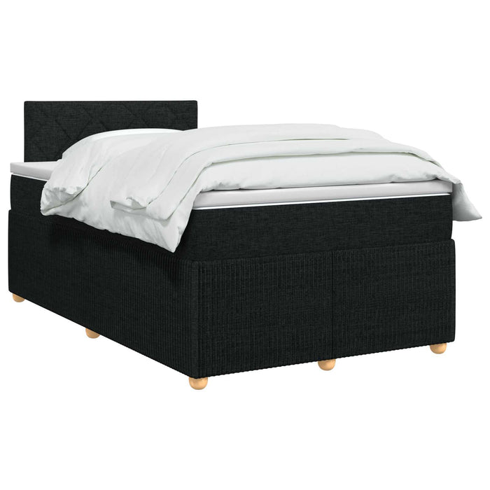 Pat boxspring cu saltea Negru 120 x 190 cm Țesătură - WALTI WALTI