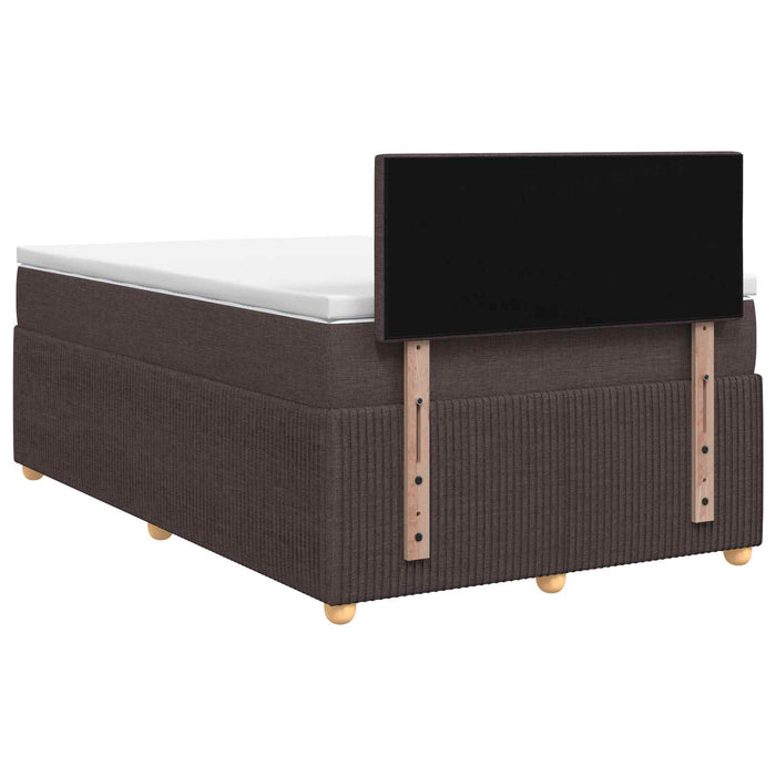 Pat boxspring cu saltea Maro închis 120 x 190 cm Țesătură - WALTI WALTI