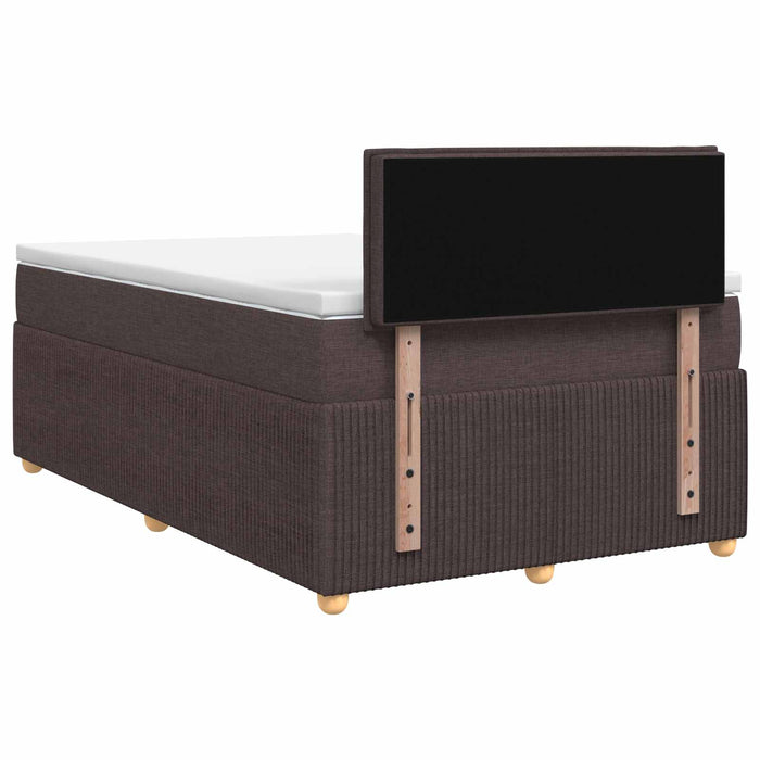 Pat boxspring cu saltea Maro închis 120 x 200 cm Țesătură WALTI
