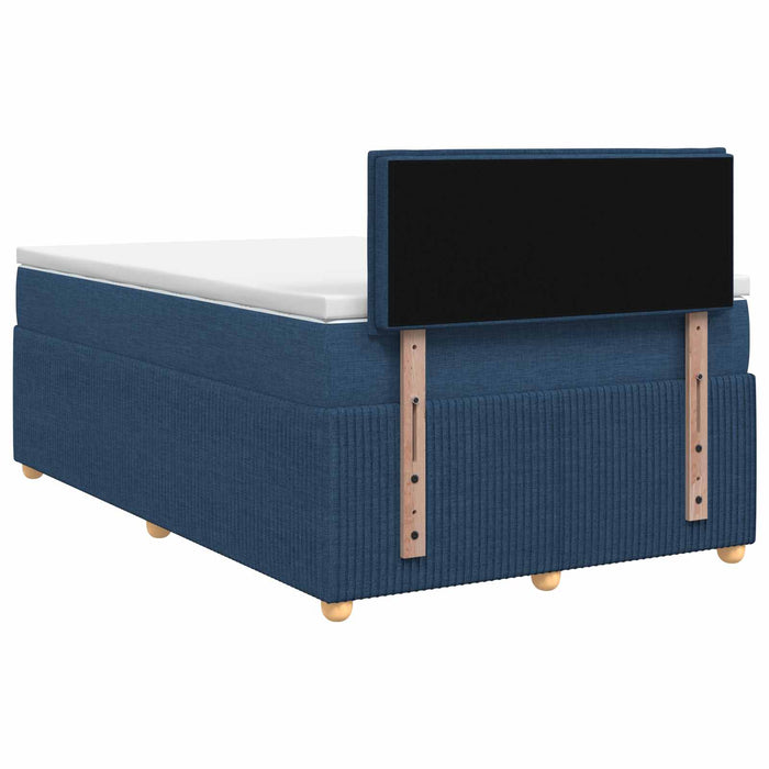 Pat boxspring cu saltea albastru 120 x 200 cm Țesătură WALTI