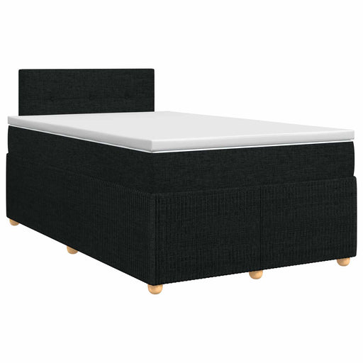 Pat boxspring cu saltea Negru 120 x 200 cm Țesătură - WALTI WALTI
