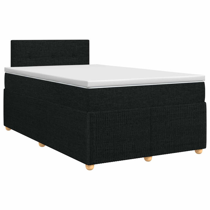 Pat boxspring cu saltea Negru 120 x 200 cm Țesătură WALTI