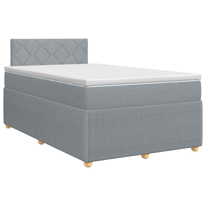 Pat boxspring cu saltea Gri deschis 120 x 200 cm Țesătură WALTI