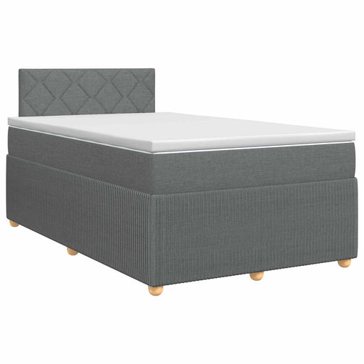 Pat boxspring cu saltea Gri închis 120 x 200 cm Țesătură - WALTI WALTI