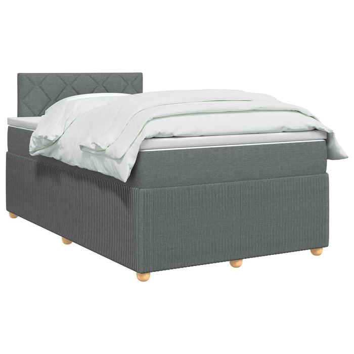 Pat boxspring cu saltea Gri închis 120 x 200 cm Țesătură WALTI