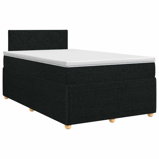 Pat boxspring cu saltea Negru 120 x 200 cm Țesătură - WALTI WALTI