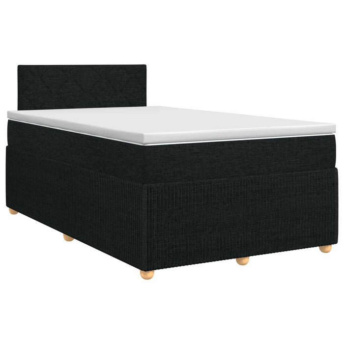 Pat boxspring cu saltea Negru 120 x 200 cm Țesătură WALTI