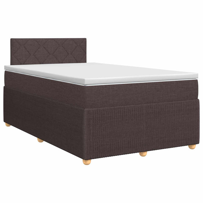Pat boxspring cu saltea Maro închis 120 x 200 cm Țesătură WALTI