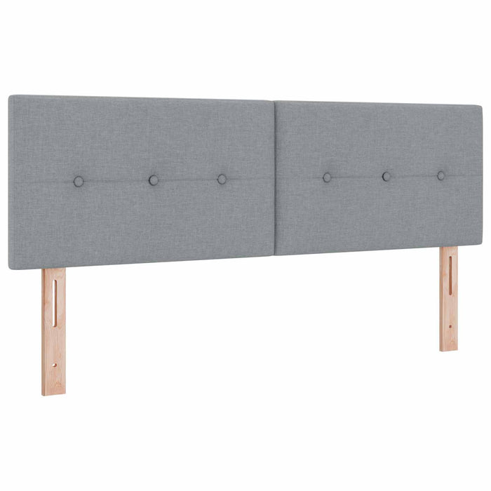 Pat boxspring cu saltea Gri deschis 140 x 190 cm Țesătură WALTI