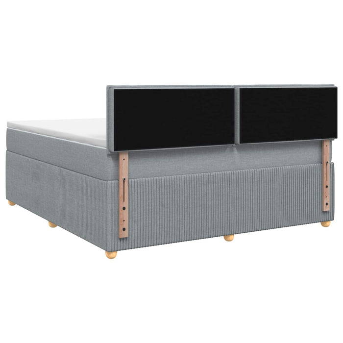 Pat boxspring cu saltea Gri deschis 140 x 190 cm Țesătură - WALTI WALTI