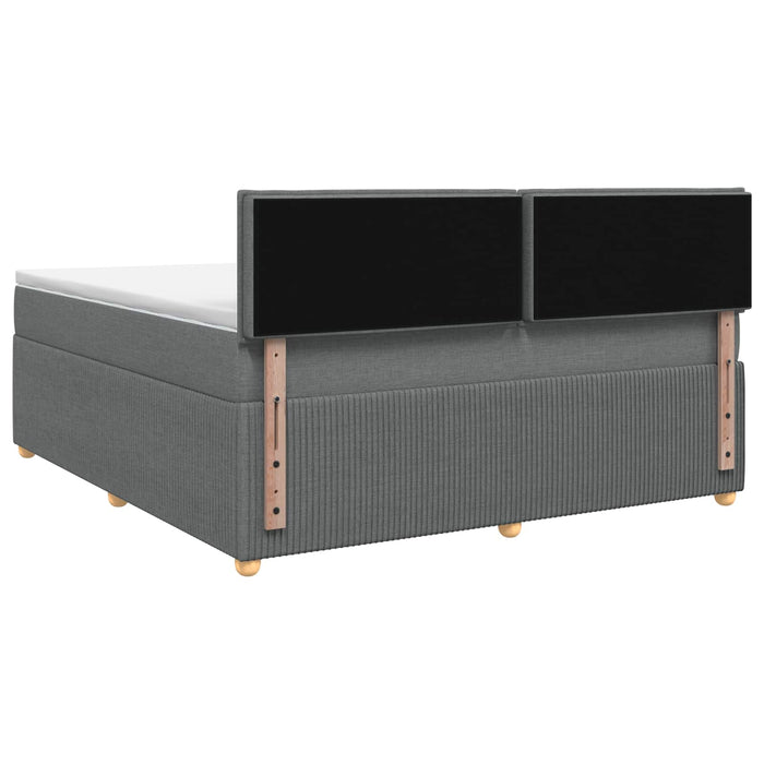 Pat boxspring cu saltea Gri închis 140 x 190 cm Țesătură WALTI