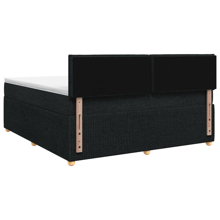 Pat boxspring cu saltea Negru 140 x 190 cm Țesătură WALTI