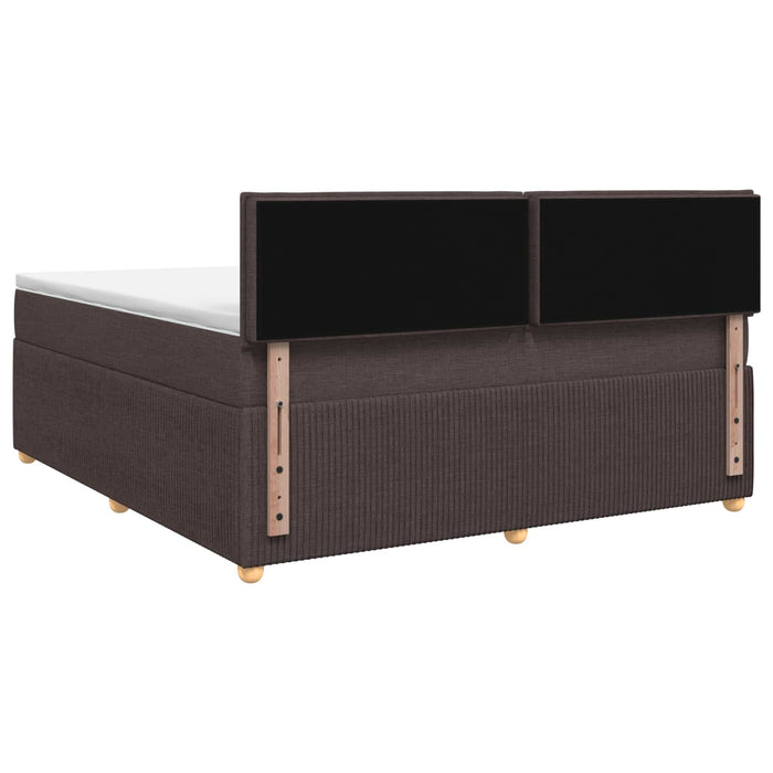 Pat boxspring cu saltea Maro închis 140 x 190 cm Țesătură WALTI