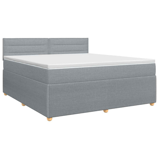 Pat boxspring cu saltea Gri deschis 140 x 200 cm Țesătură - WALTI WALTI