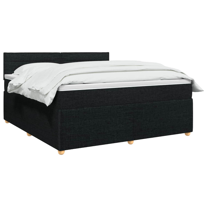 Pat boxspring cu saltea Negru 140 x 200 cm Țesătură WALTI