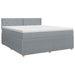 Pat boxspring cu saltea Gri deschis 140 x 200 cm Țesătură - WALTI WALTI