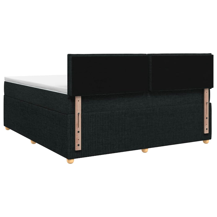 Pat boxspring cu saltea Negru 140 x 200 cm Țesătură WALTI
