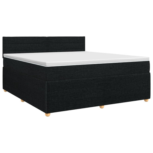 Pat boxspring cu saltea Negru 160 x 200 cm Țesătură - WALTI WALTI
