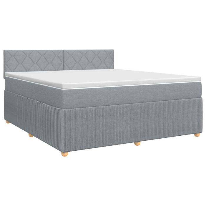 Pat boxspring cu saltea Gri deschis 160 x 200 cm Țesătură - WALTI WALTI