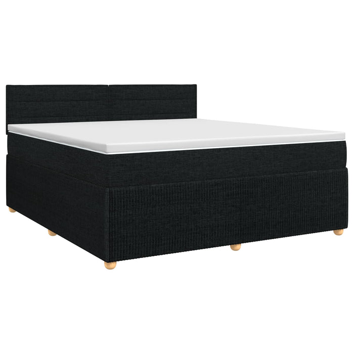 Pat boxspring cu saltea Negru 180 x 200 cm Țesătură WALTI