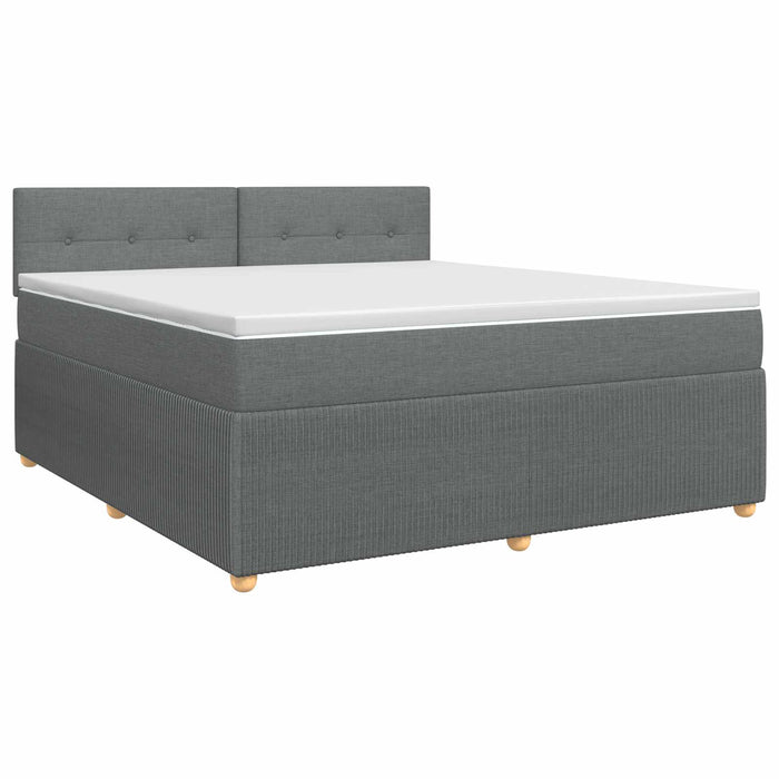 Pat boxspring cu saltea Gri închis 180 x 200 cm Țesătură WALTI