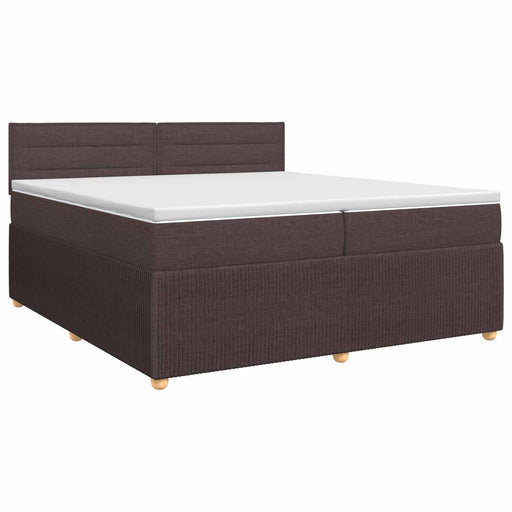 Pat boxspring cu saltea Maro închis 200 x 200 cm Țesătură - WALTI WALTI