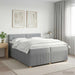 Pat boxspring cu saltea Gri deschis 200 x 200 cm Țesătură - WALTI WALTI