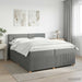 Pat boxspring cu saltea Gri închis 200 x 200 cm Țesătură - WALTI WALTI