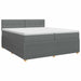 Pat boxspring cu saltea Gri închis 200 x 200 cm Țesătură - WALTI WALTI