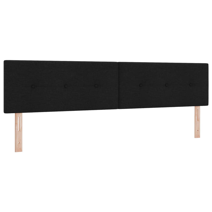 Pat boxspring cu saltea Negru 200 x 200 cm Țesătură - WALTI WALTI