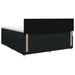 Pat boxspring cu saltea Negru 200 x 200 cm Țesătură - WALTI WALTI