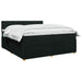 Pat boxspring cu saltea Negru 200 x 200 cm Țesătură - WALTI WALTI