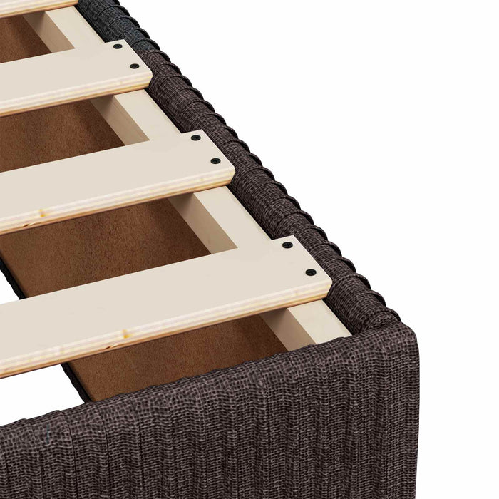 Pat boxspring cu saltea Maro închis 200 x 200 cm Țesătură - WALTI WALTI