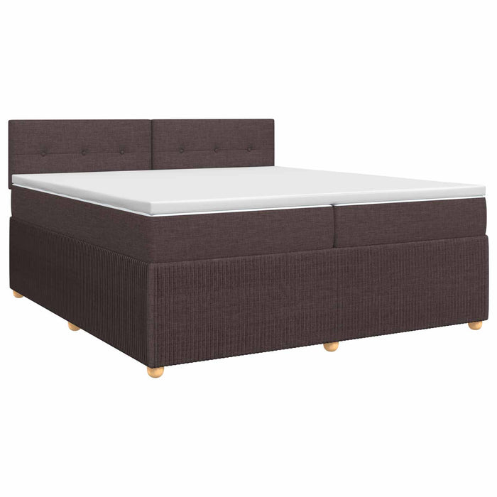Pat boxspring cu saltea Maro închis 200 x 200 cm Țesătură - WALTI WALTI